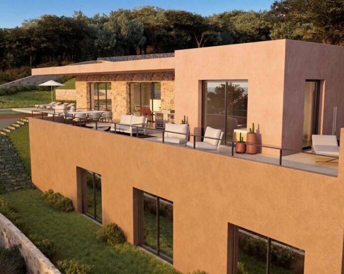 Exclusivité, Calvi, Villa neuve, 4 suites, piscine, Vue panoramique montagnes, Proche plage