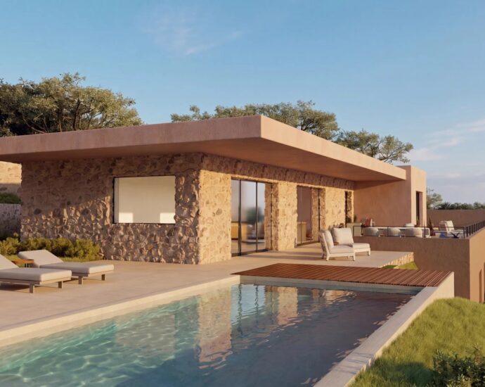 Exclusivité, Calvi, Villa neuve, 4 suites, piscine, Vue panoramique montagnes, Proche plage