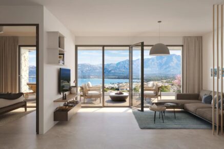 Calvi, Appartement vue mer, 2 chambres, terrasse, piscine, domaine privé, proche plage