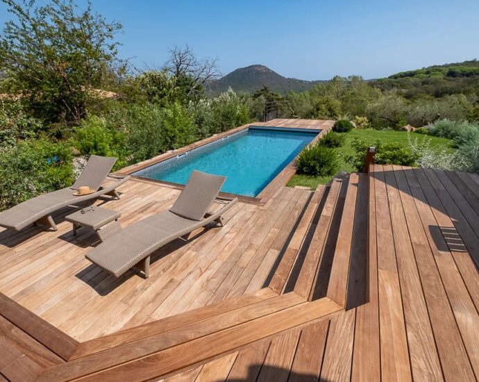 Porto-Vecchio, Precojo, Villa T3, piscine chauffée, proche plage de Santa Giulia, avec vue dégagée