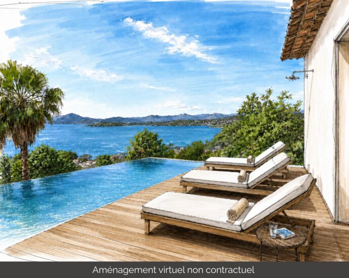 Coti-Chiavari, 6-bedroom villa, panoramic sea view, apartment, pool, close to beach