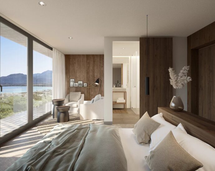 Calvi, Appartement vue mer, 2 chambres, terrasse, piscine, domaine privé, proche plage