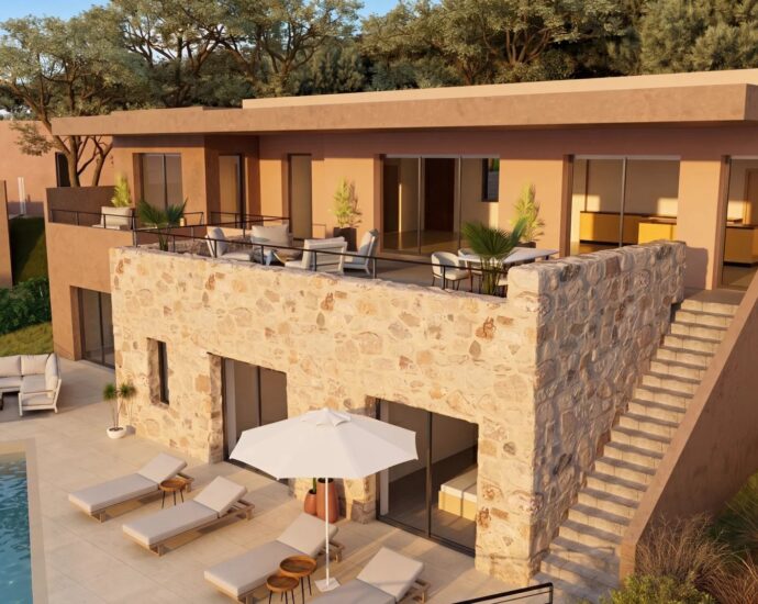 Exclusivité, Calvi, Villa neuve, 4 suites, Vue montagnes, Piscine, Proche plage
