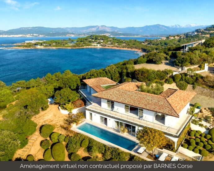 Porticcio rive sud Ajaccio, Villa, 5 chambres, piscine, bord de mer plage à pied