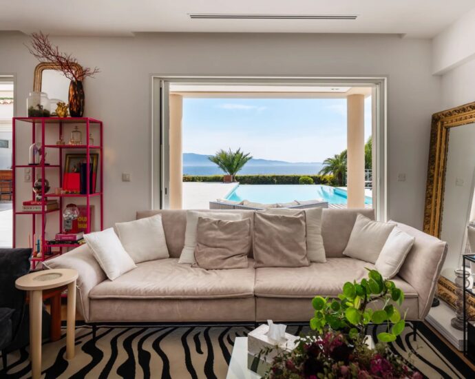 Ajaccio, Route des Sanguinaires, Villa vue mer panoramique, 5 chambres, piscine, plage à pied
