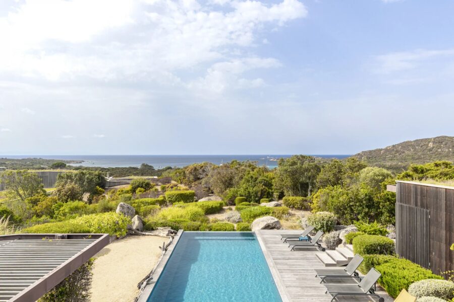 Pianottoli-Caldarello,  Architect-Designed Villa, 5 Bedrooms, Infinity Pool, Sea View , Near Chevano Beach