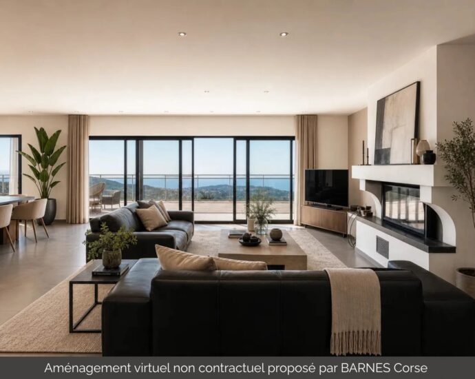 Porticcio, single-storey villa, 4 bedrooms, pool, panoramic sea view, close to beaches