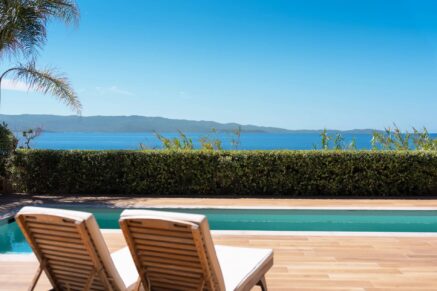 Exclusive, Ajaccio, Route des Sanguinaires,  Villa with panoramic sea views, 4 bedrooms, swimming pool, and walking distance to the beach